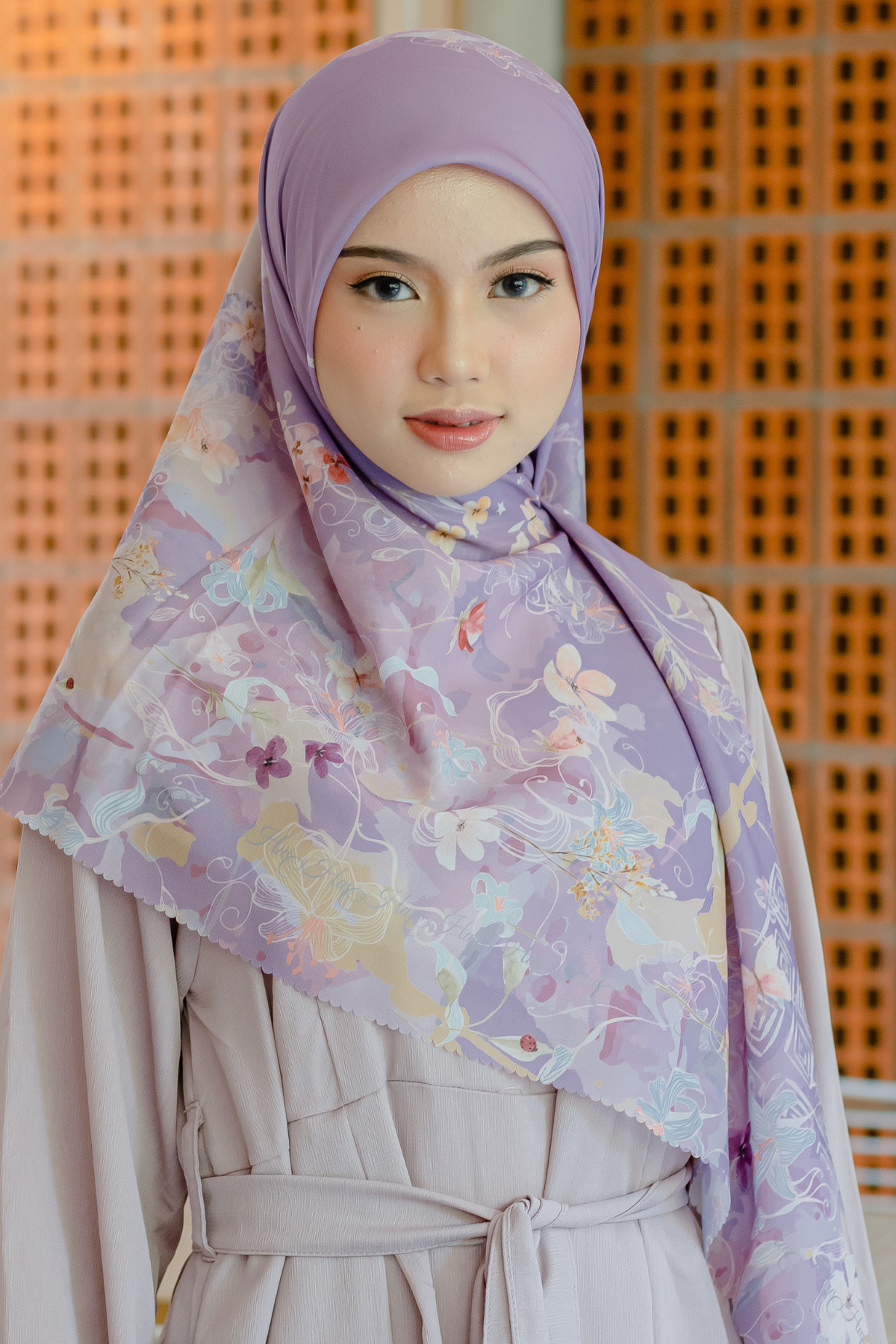 Verbena - Scarf Square Premium Polycotton XL - Mangostine - VJ26.10