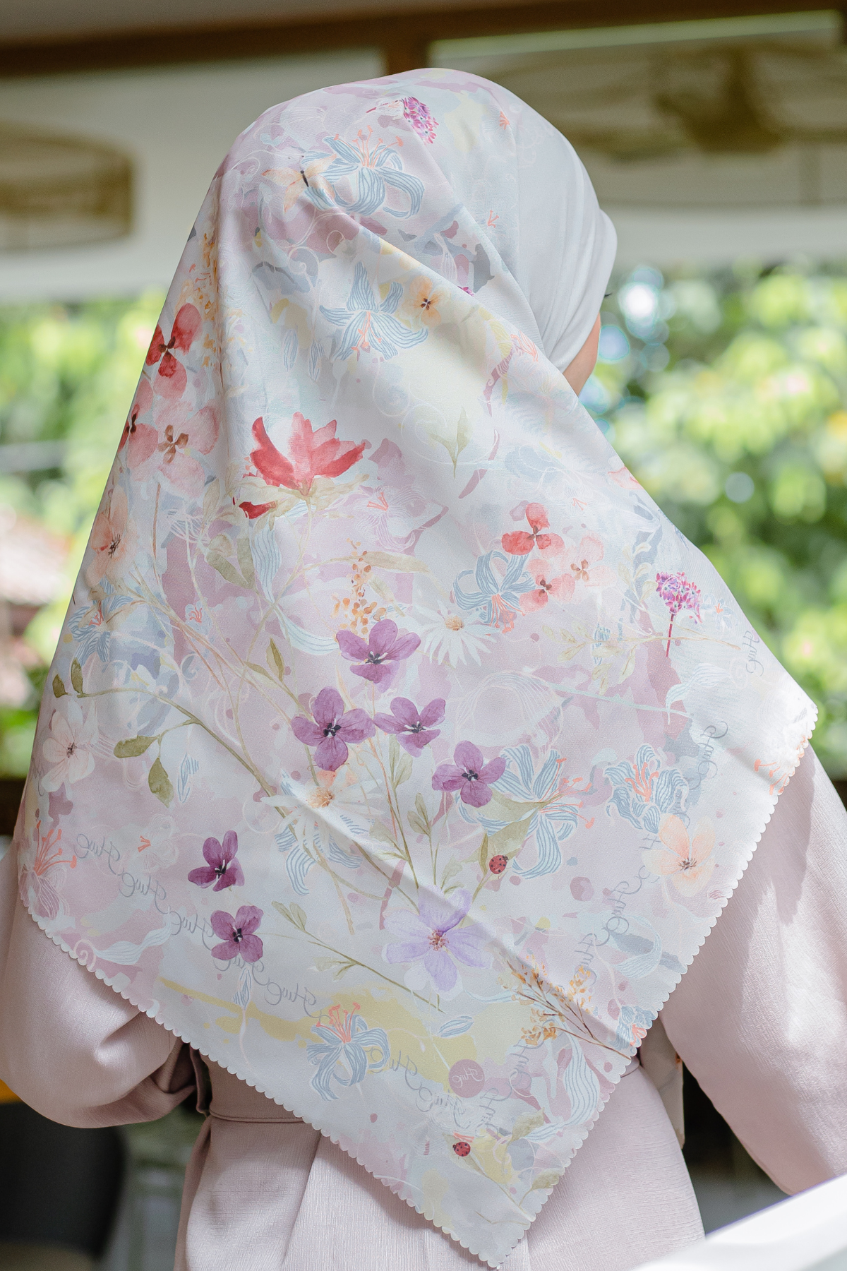 Verbena - Scarf Square Premium Polycotton XL - Hazel - VJ26.11