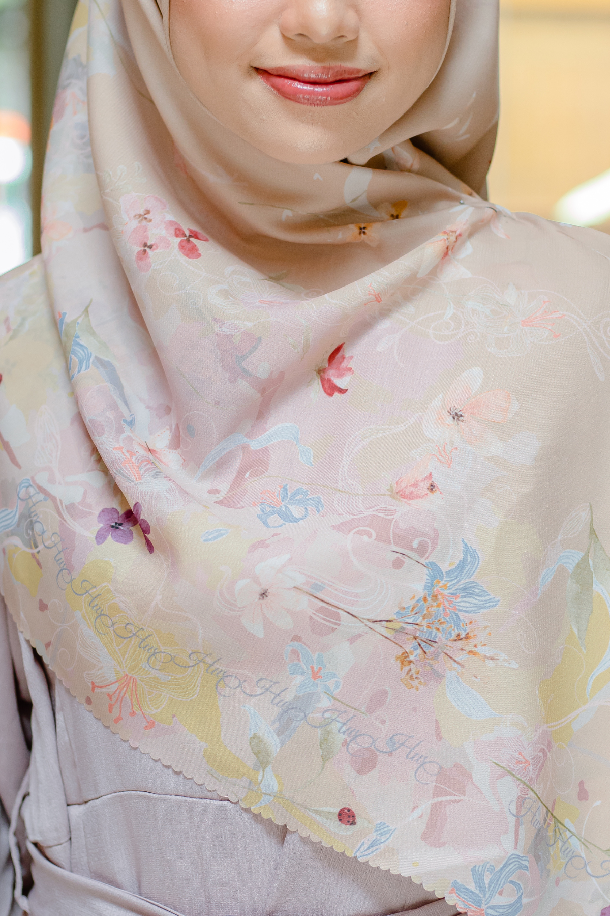 Verbena - Scarf Square Premium Polycotton XL - Sand - VJ26.5