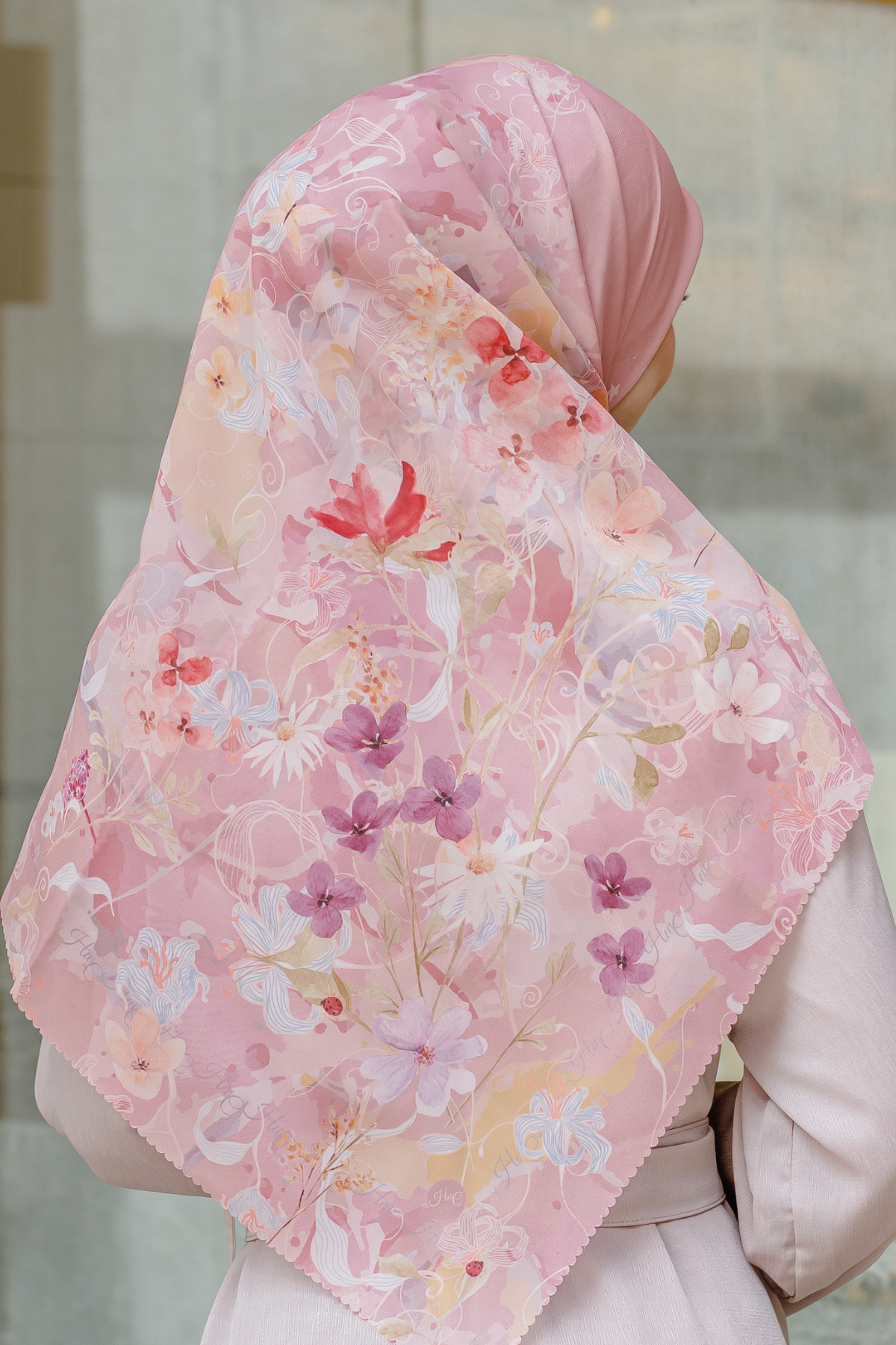 Verbena Scarf Polycotton XL - Pink