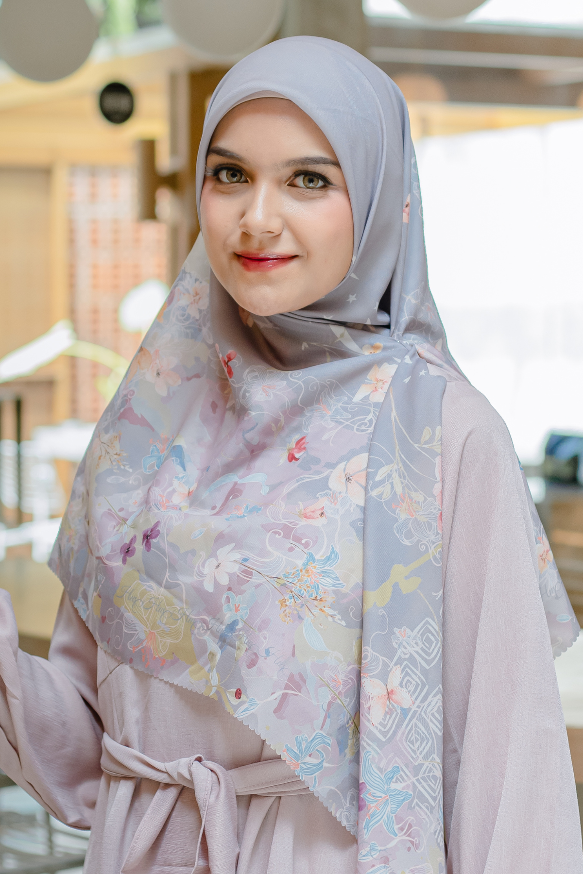 Verbena - Scarf Square Premium Polycotton XL - Mauvy - VJ26.9