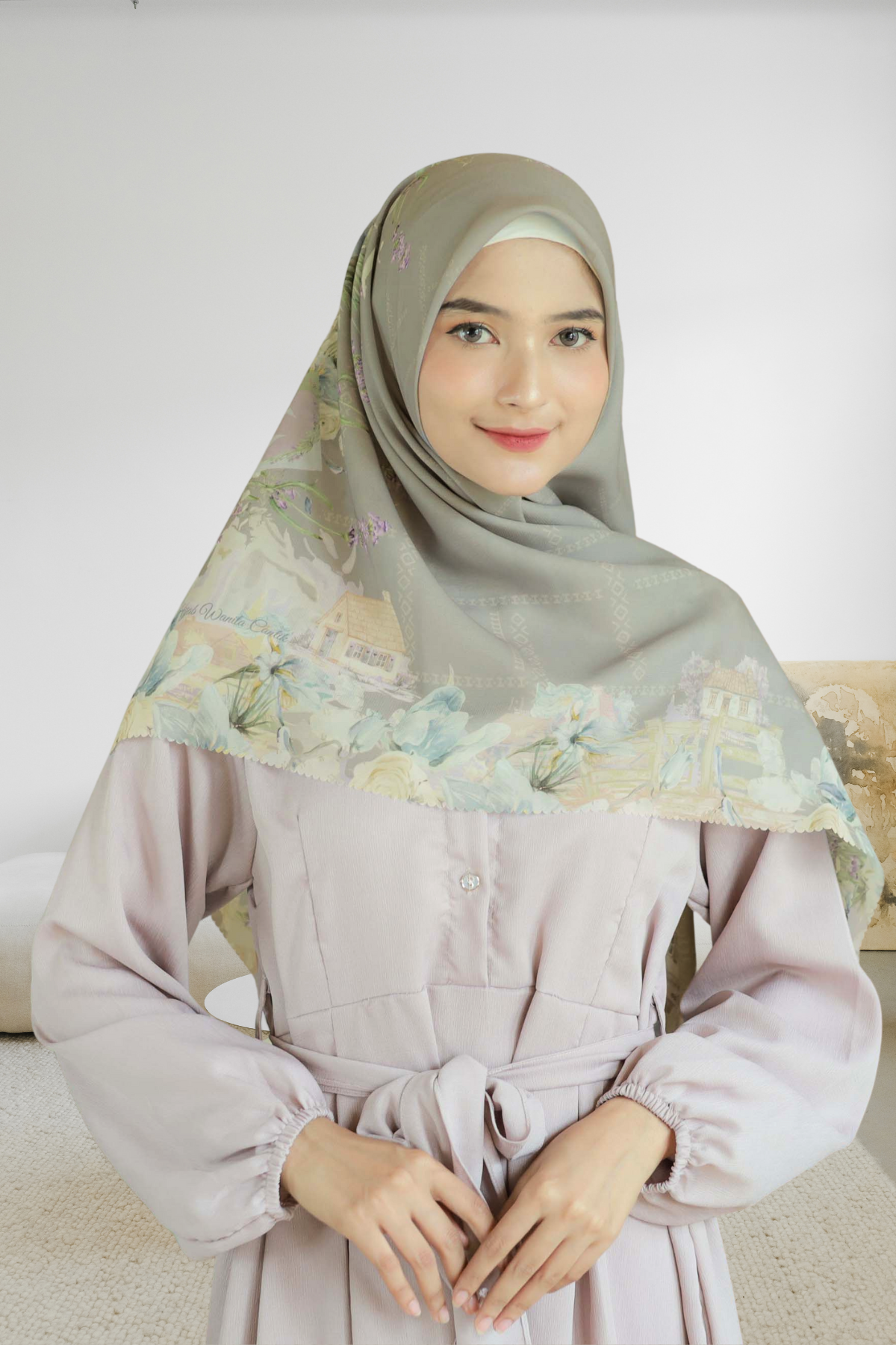 Lavender JUMBO - Scarf Square Premium Polycotton XL | Latte - LJ57.17