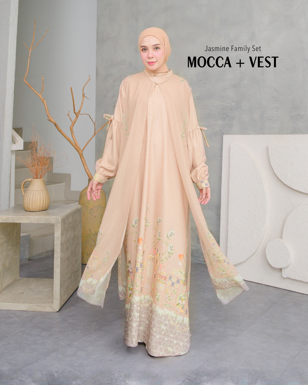Jasmine Dress & Vest - Mocca