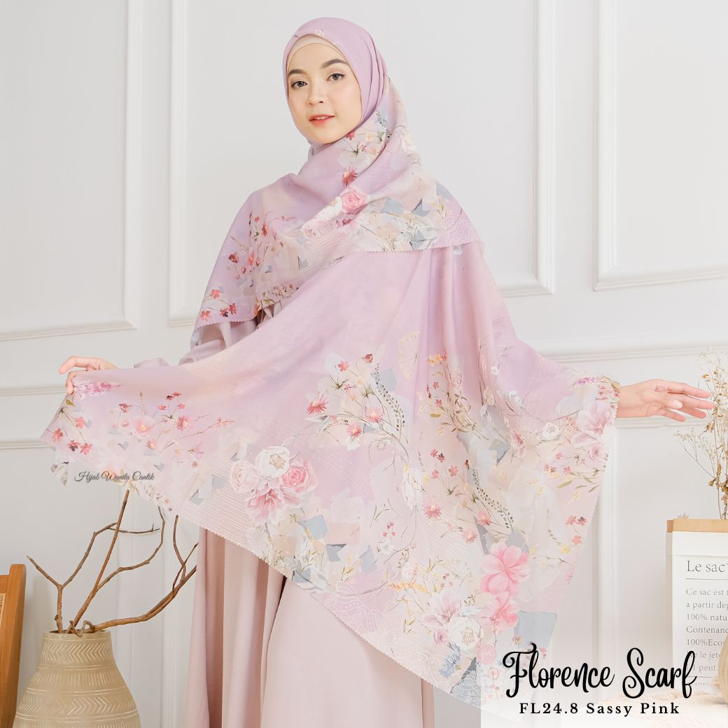 Florence - Scarf Square British Voal - Sassy Pink - FL24.8