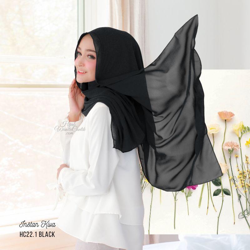 Hijab Instan Kiva - Black Blue Apricot Lavender