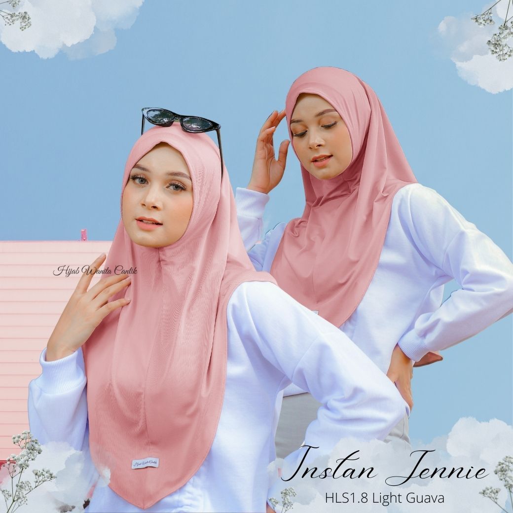 Instan Jennie Sporty Hijab - HLS1.8 Light Guava