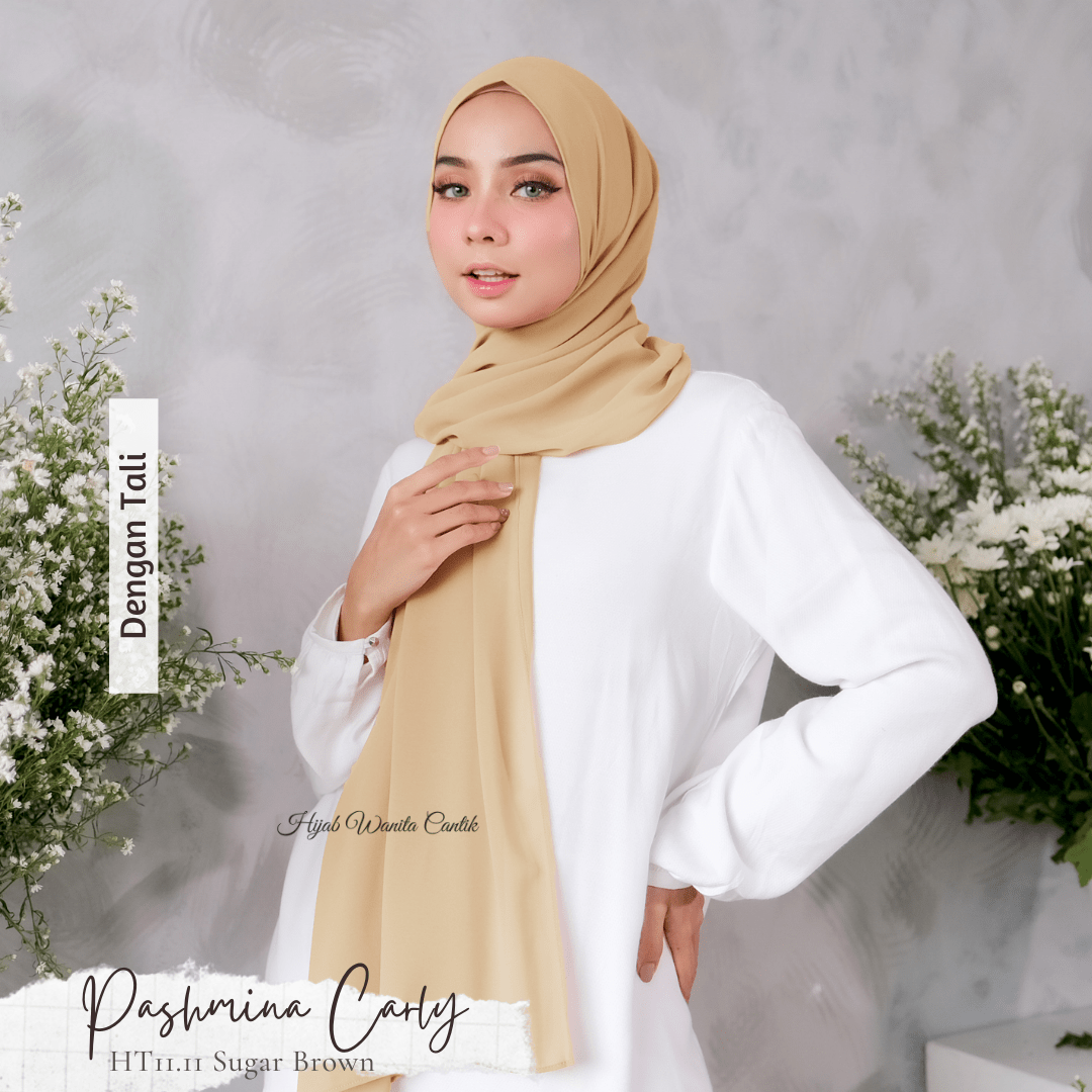 Pashmina Carly (dengan tali) - HT11.11 Sugar Brown