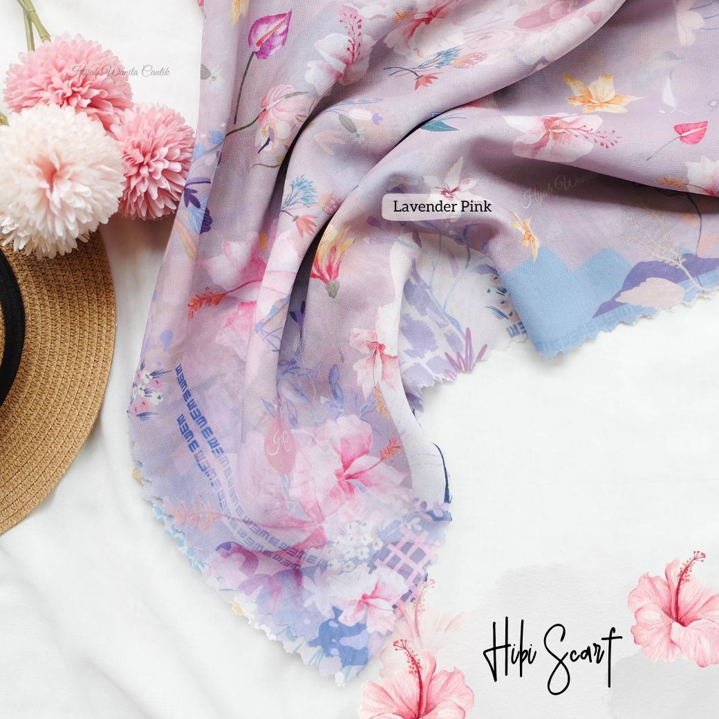 Hibi - Scarf Square Premium Polycotton - Lavender Pink - SH94.7