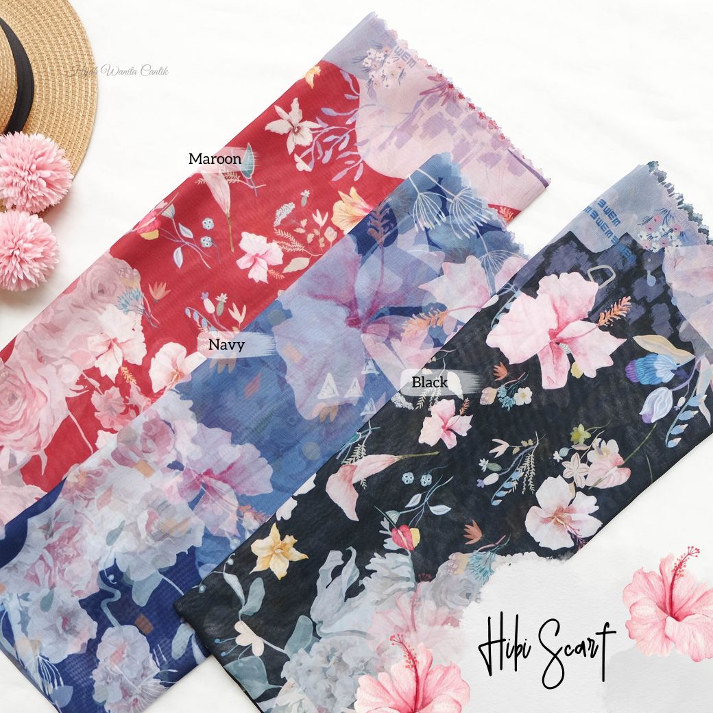 Hibi - Scarf Square Premium Polycotton - Black - SH94.1