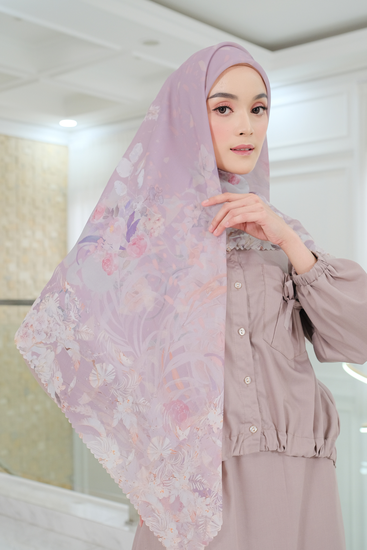 Emily - Scarf Square Premium Polycotton XL | Moonstone - EB28.19