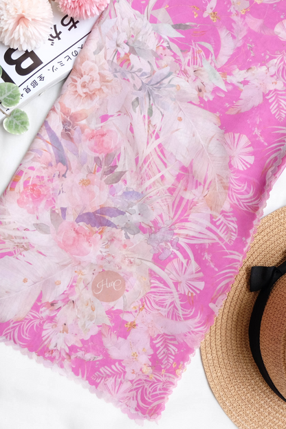 [ BUY 3 GET 1 FREE HIJAB ] Emily - Scarf Square Premium Polycotton | Fuschia - EM28.13