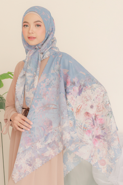 [ BUY 3 GET 1 FREE HIJAB ] Emily JUMBO - Scarf Square Premium Polycotton XL | Grey - EB28.4