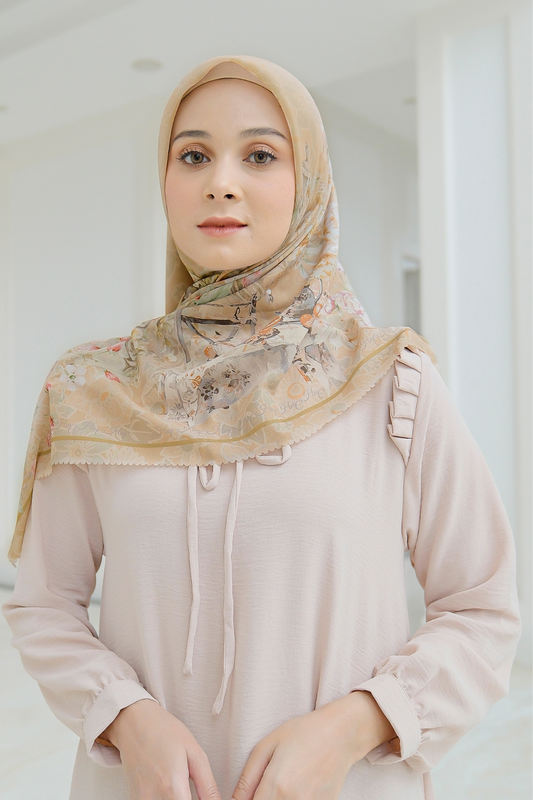 Camellia - Scarf Square British Voal | Warm Apple Tea - CL15.20