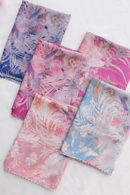 [ BUY 3 GET 1 FREE HIJAB ] Emily - Scarf Square Premium Polycotton | Fuschia - EM28.13