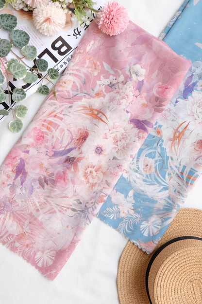 [ BUY 3 GET 1 FREE HIJAB ] Emily JUMBO - Scarf Square Premium Polycotton XL | Ocean - EB28.20