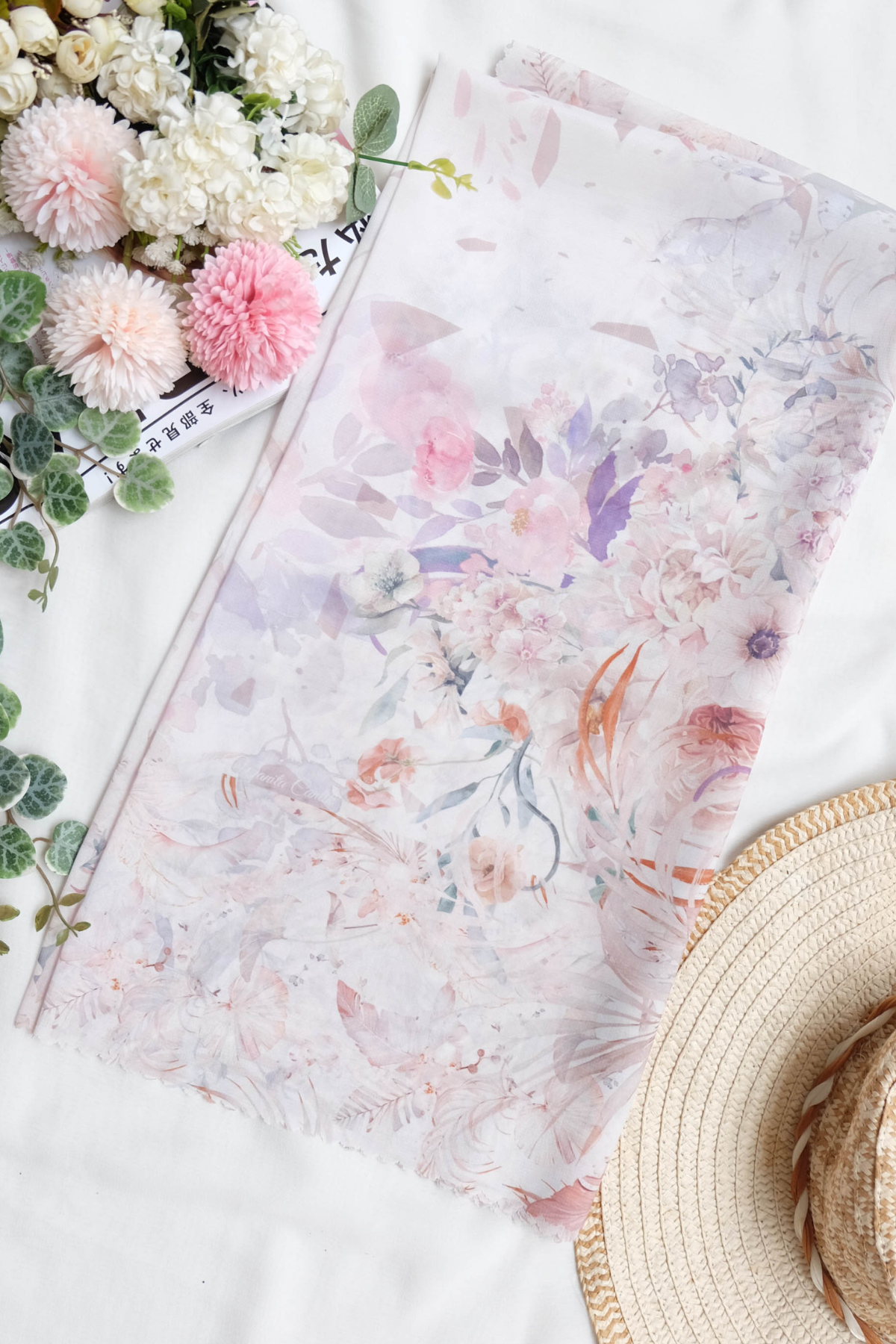 [ BUY 3 GET 1 FREE HIJAB ] Emily - Scarf Square Premium Polycotton | Snow White - EM28.18