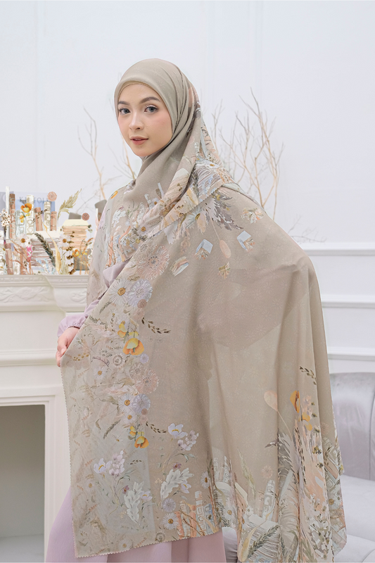 Zinnia - Scarf Square Premium Polycotton | Sandy Brown - CZ73.11