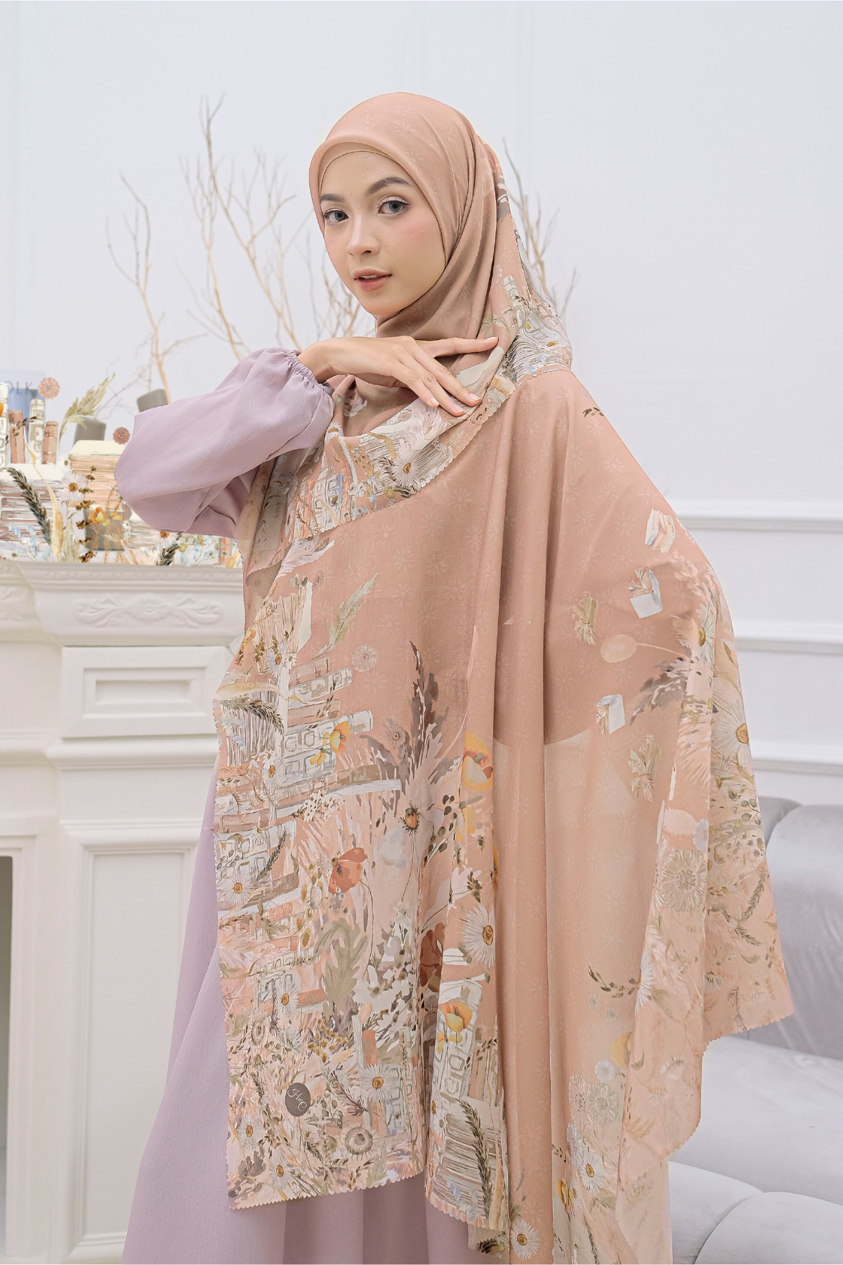 Zinnia - Scarf Square Premium Polycotton - Terra Peach - CZ73.12