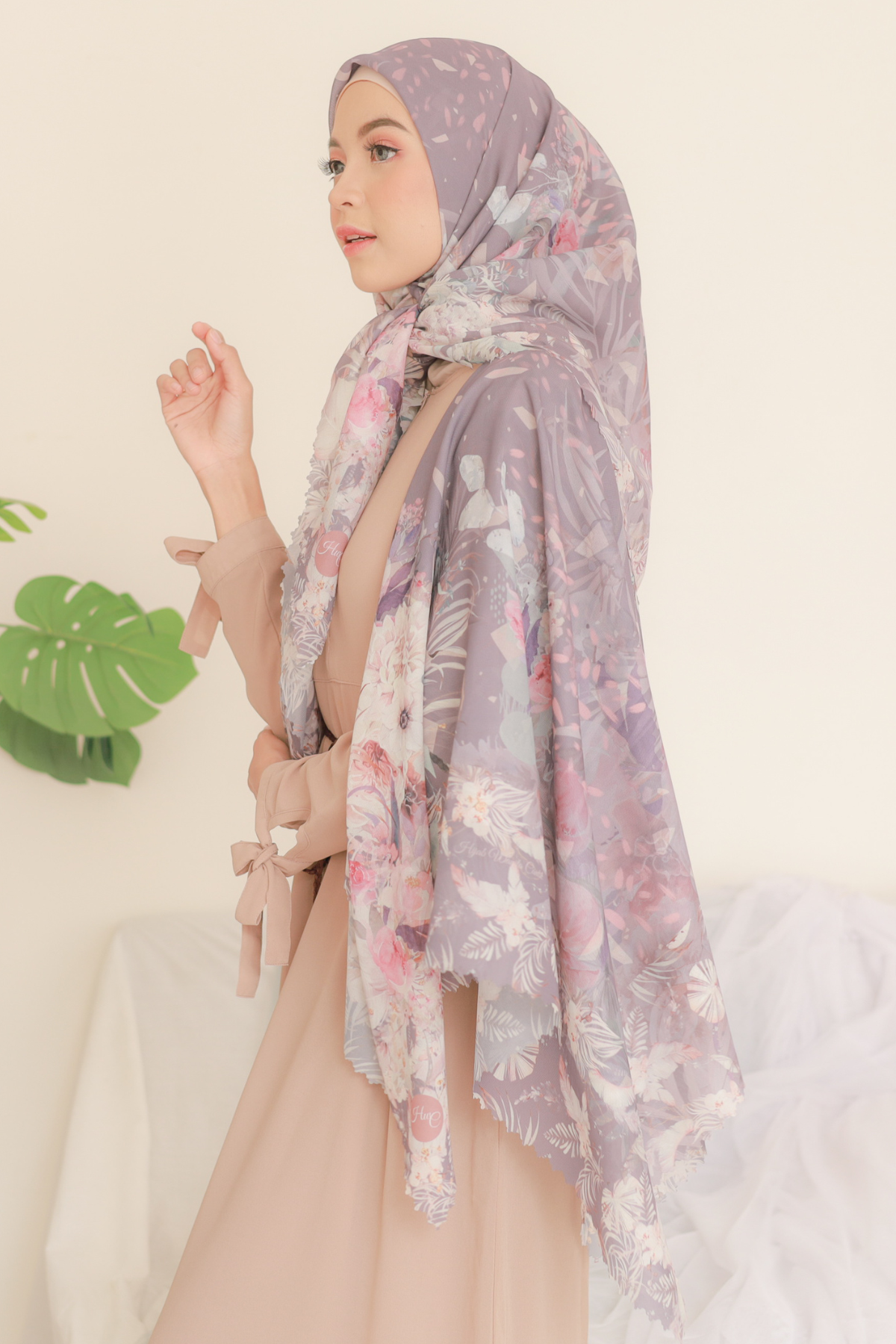 Emily - Scarf Square Premium Polycotton XL | Cocoa Grey - EB28.2