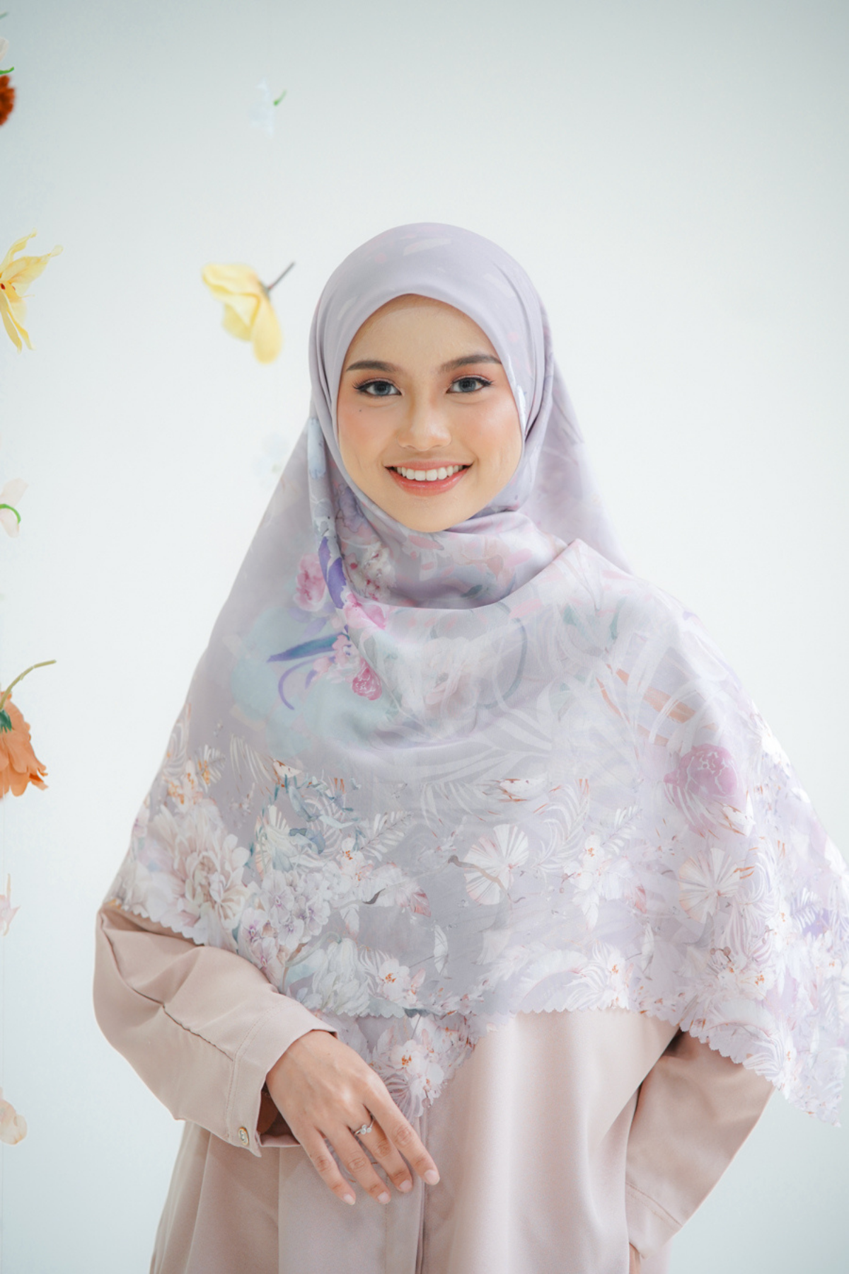 Emily JUMBO - Scarf Square Premium Polycotton XL | Latte - EB28.5