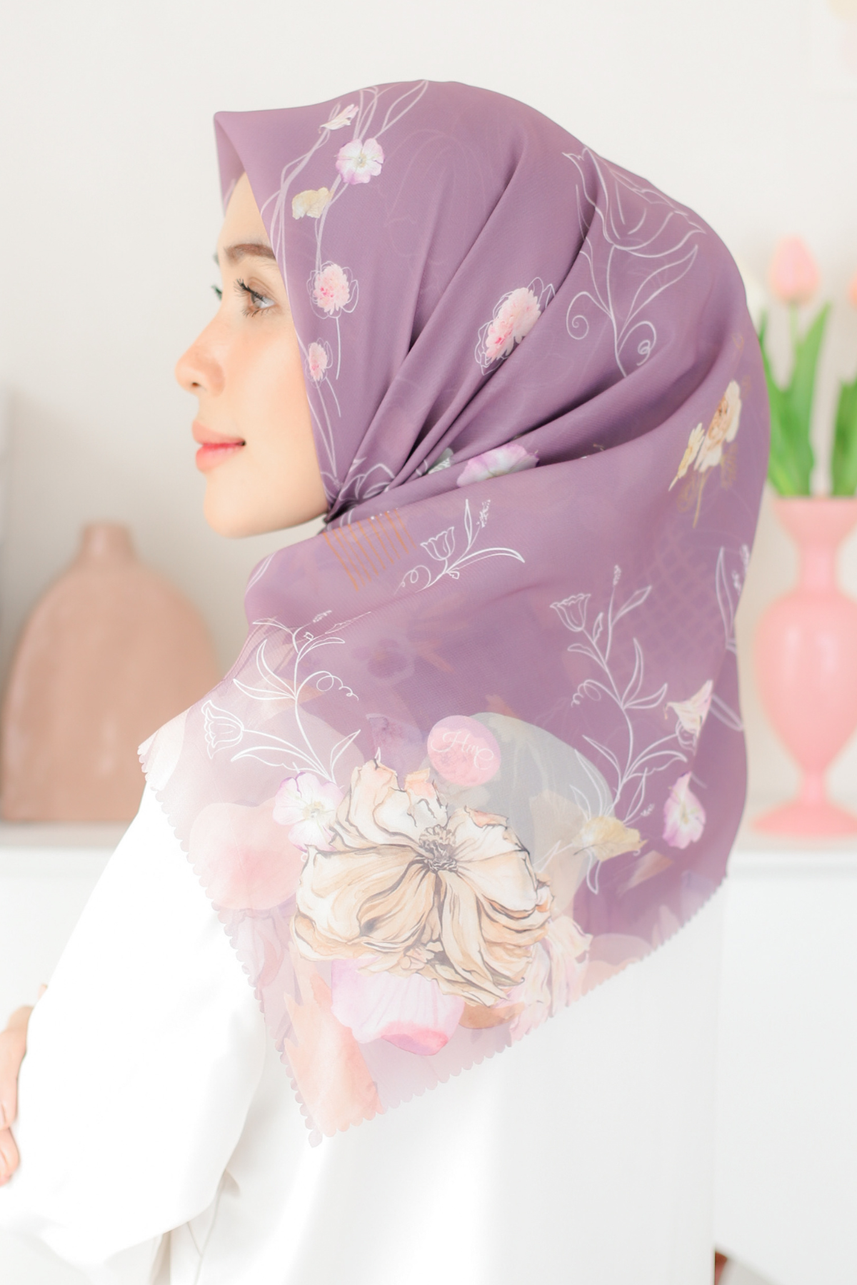 Mora - Scarf Square Premium Polycotton - Grape - MCF2.3