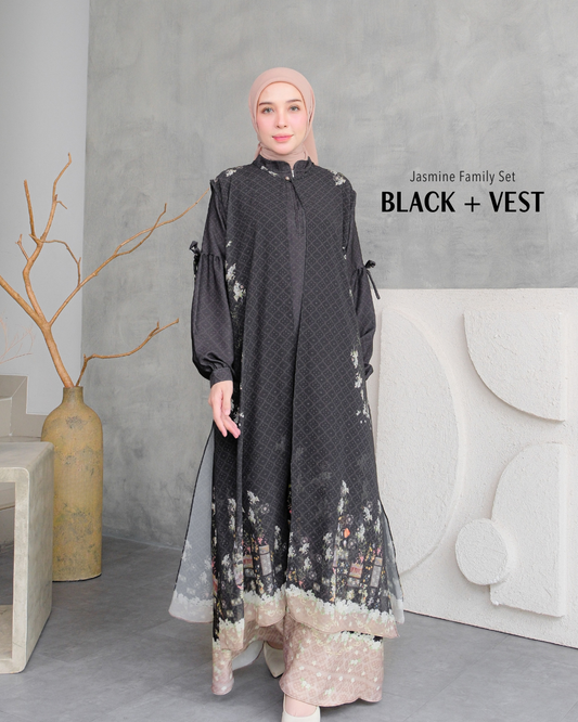 Jasmine Dress & Vest - Black