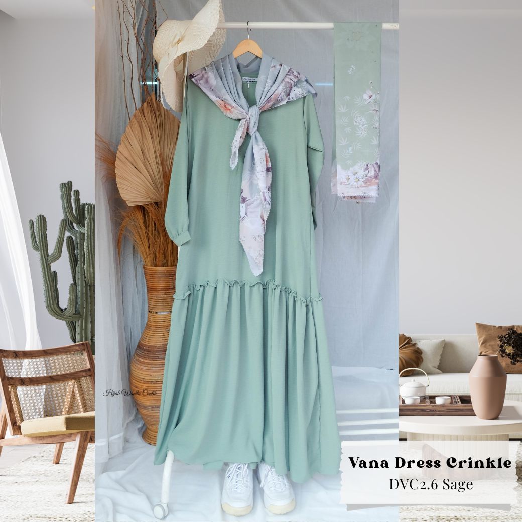 Vana Dress Crinkle - DVC2.6 Sage