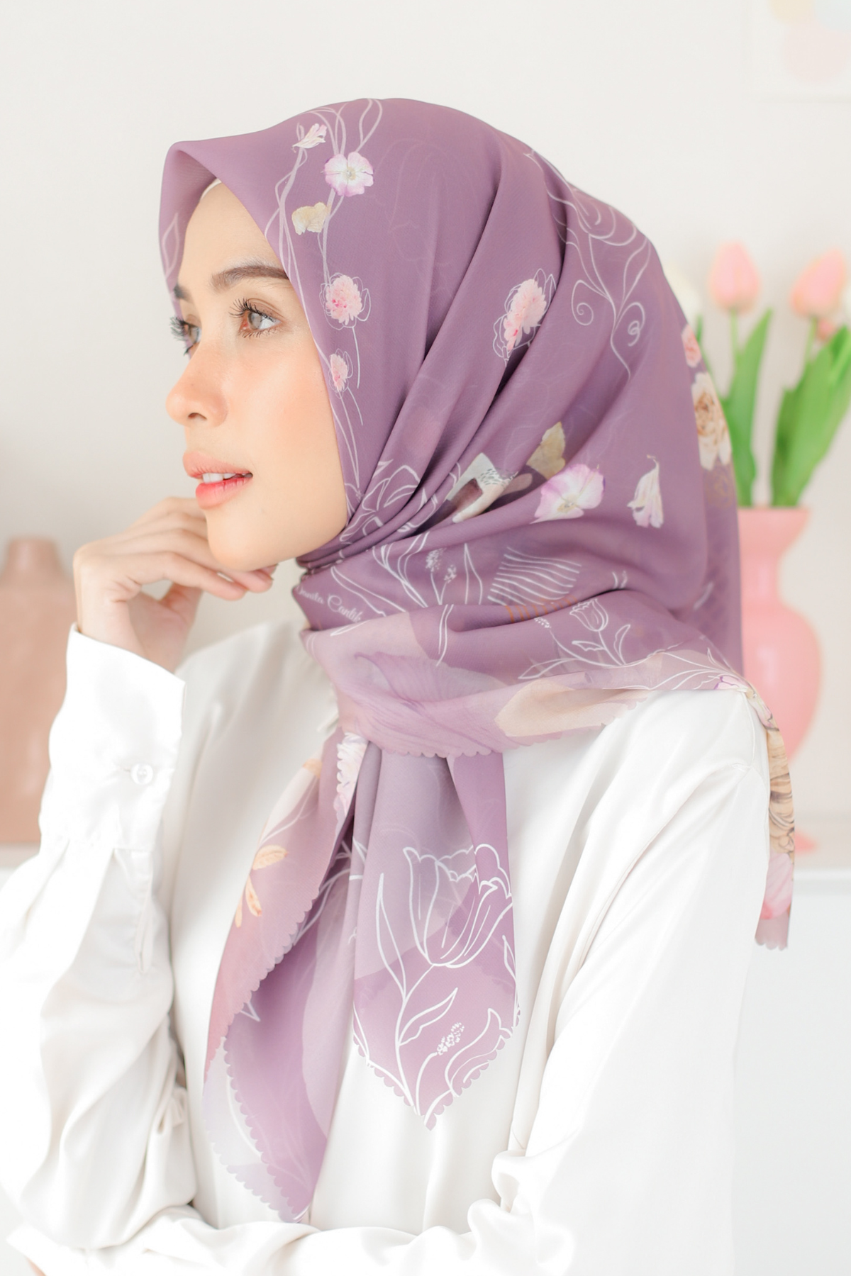 Mora - Scarf Square Premium Polycotton - Grape - MCF2.3