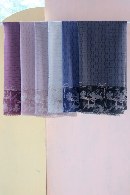 [ BUY 3 GET 1 FREE HIJAB ] Emily JUMBO - Scarf Square Premium Polycotton XL | MONO ROSE - EB28.38