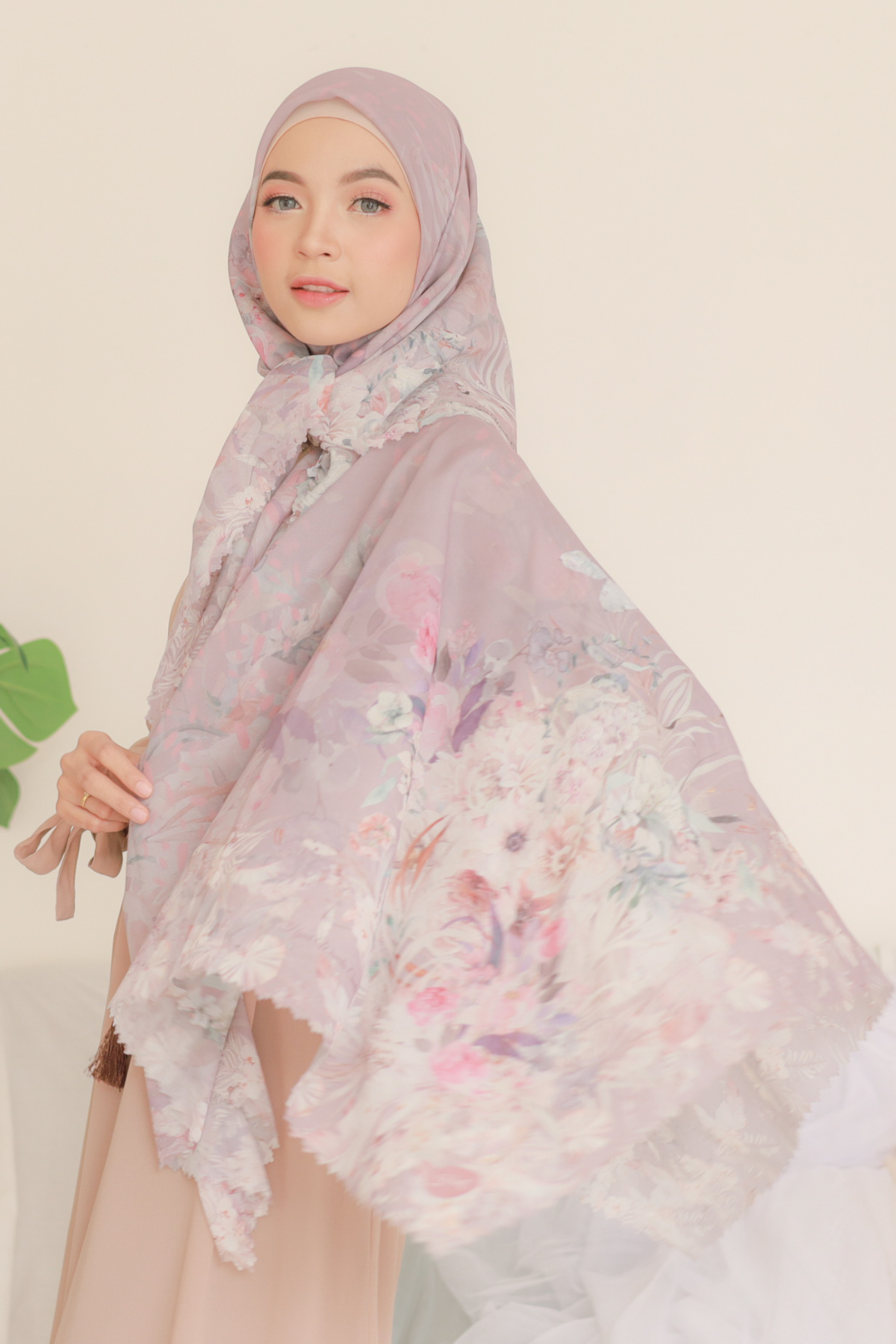 Emily - Scarf Square Premium Polycotton XL | Latte - EB28.5