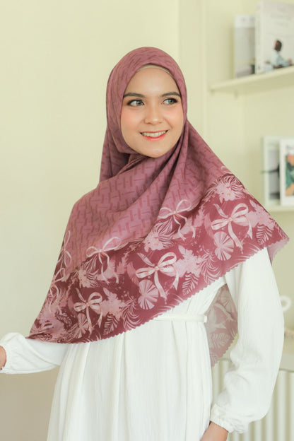 [ BUY 3 GET 1 FREE HIJAB ] Emily JUMBO - Scarf Square Premium Polycotton XL | MONO MAROON - EB28.35
