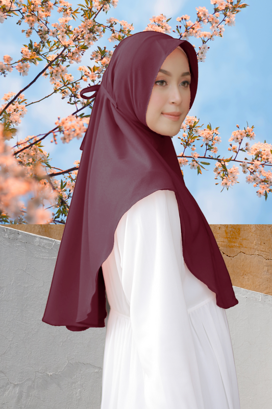 Hijab Instan Baiti Bergo - TY11.14 Maroon