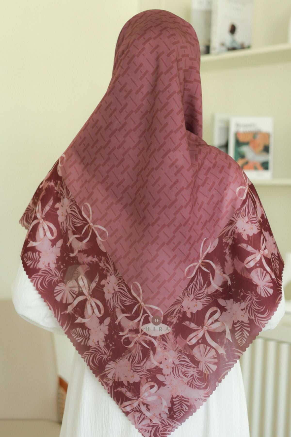 Emily - Scarf Square Premium Polycotton XL | MONO MAROON - EB28.35