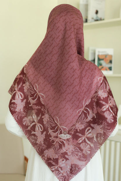 [ BUY 3 GET 1 FREE HIJAB ] Emily JUMBO - Scarf Square Premium Polycotton XL | MONO MAROON - EB28.35