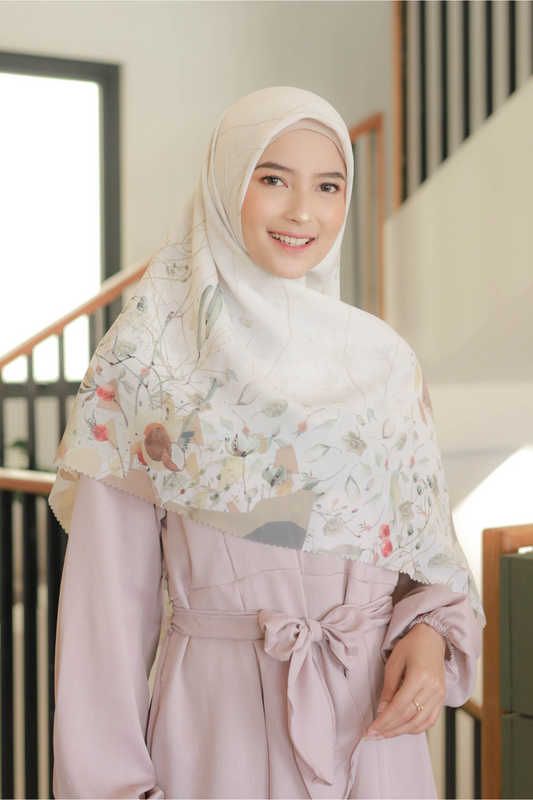 [ BUY 3 GET 1 FREE HIJAB ] Coconut Scarf Jumbo - JS93.6 Kara White