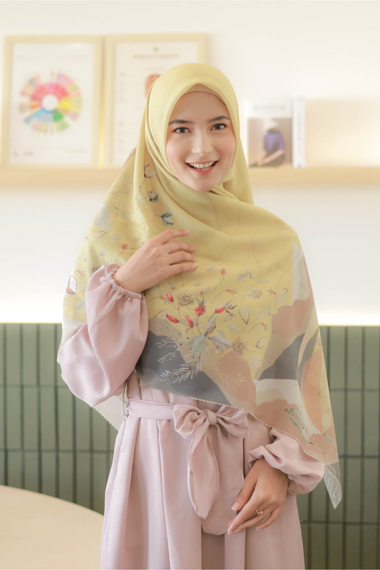 [ BUY 3 GET 1 FREE HIJAB ] Coconut Scarf Jumbo - JS93.11 Pinapple