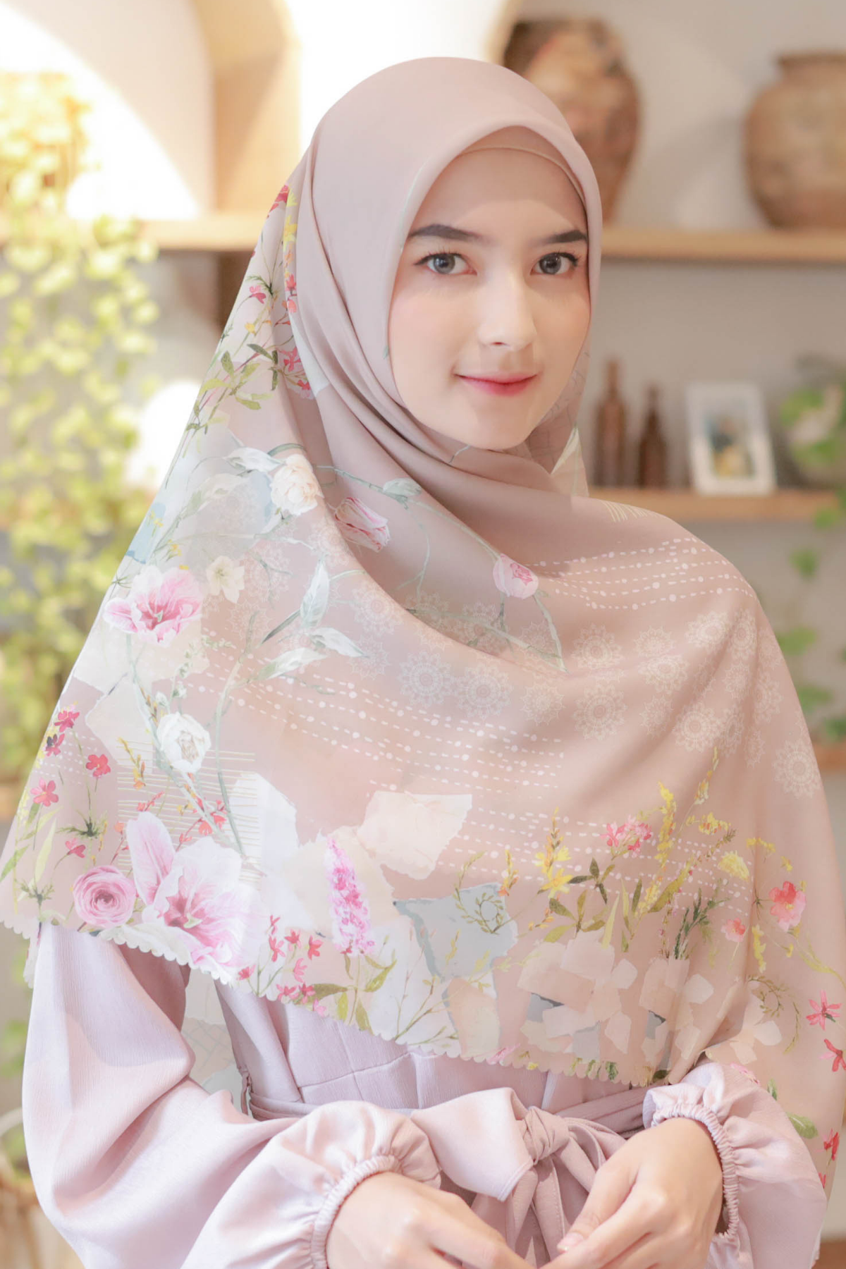 [ BUY 3 GET 1 FREE HIJAB ] Florence - Scarf Square Premium Polycotton XL - Macchiatto - RJ24.5