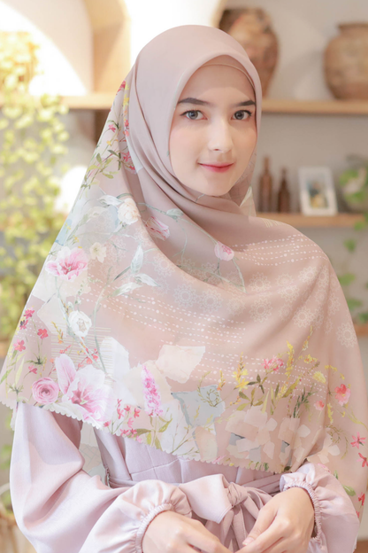 [ BUY 3 GET 1 FREE HIJAB ] Florence - Scarf Square Premium Polycotton XL - Macchiatto - RJ24.5