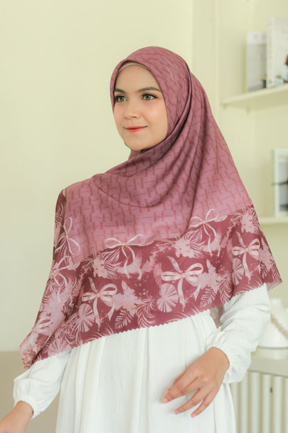 [ BUY 3 GET 1 FREE HIJAB ] Emily JUMBO - Scarf Square Premium Polycotton XL | MONO MAROON - EB28.35