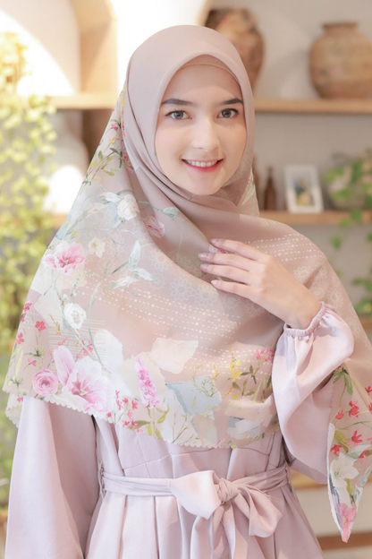 [ BUY 3 GET 1 FREE HIJAB ] Florence - Scarf Square Premium Polycotton XL - Macchiatto - RJ24.5