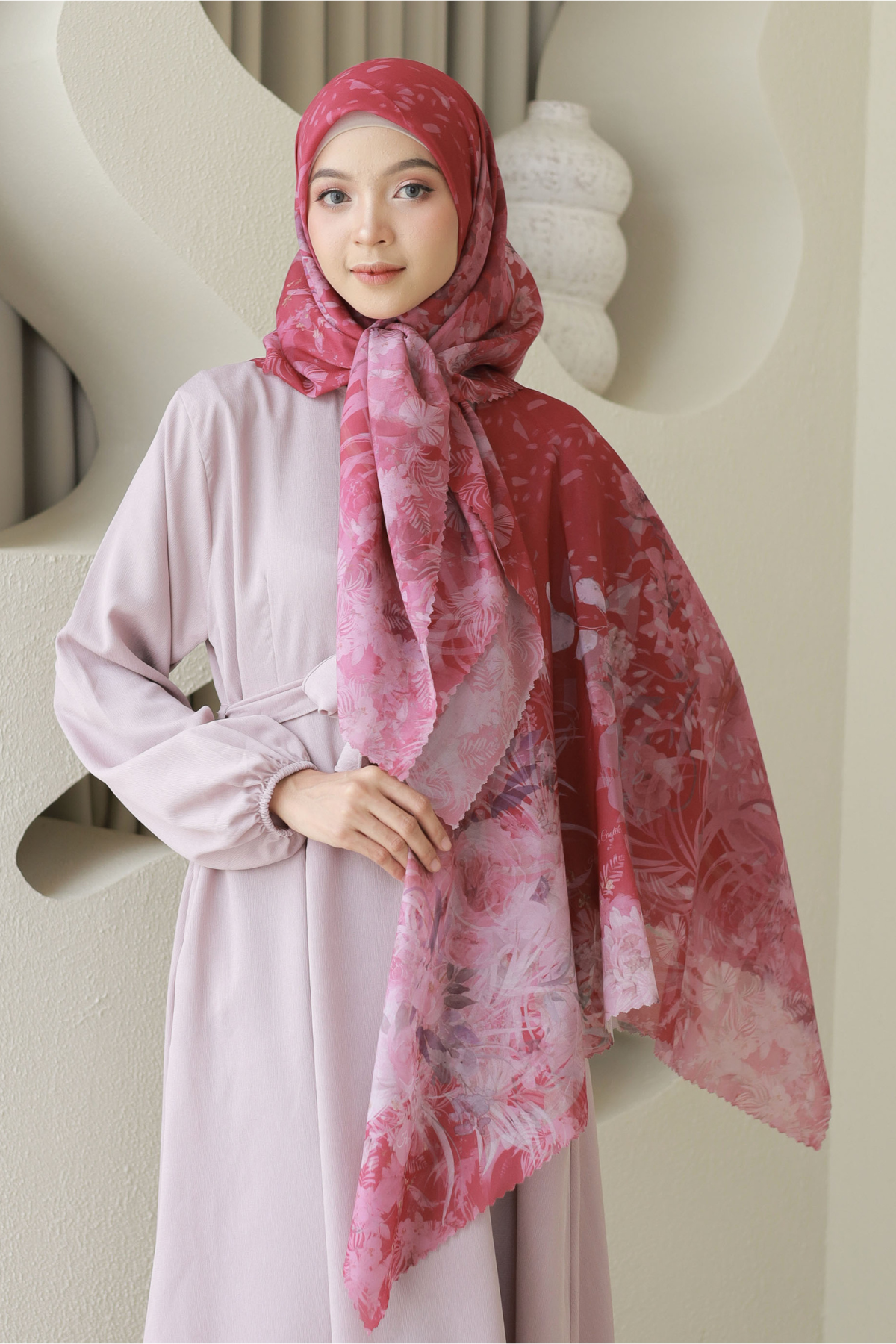 Emily - Scarf Square Premium Polycotton XL | Briliant Red - EB28.26