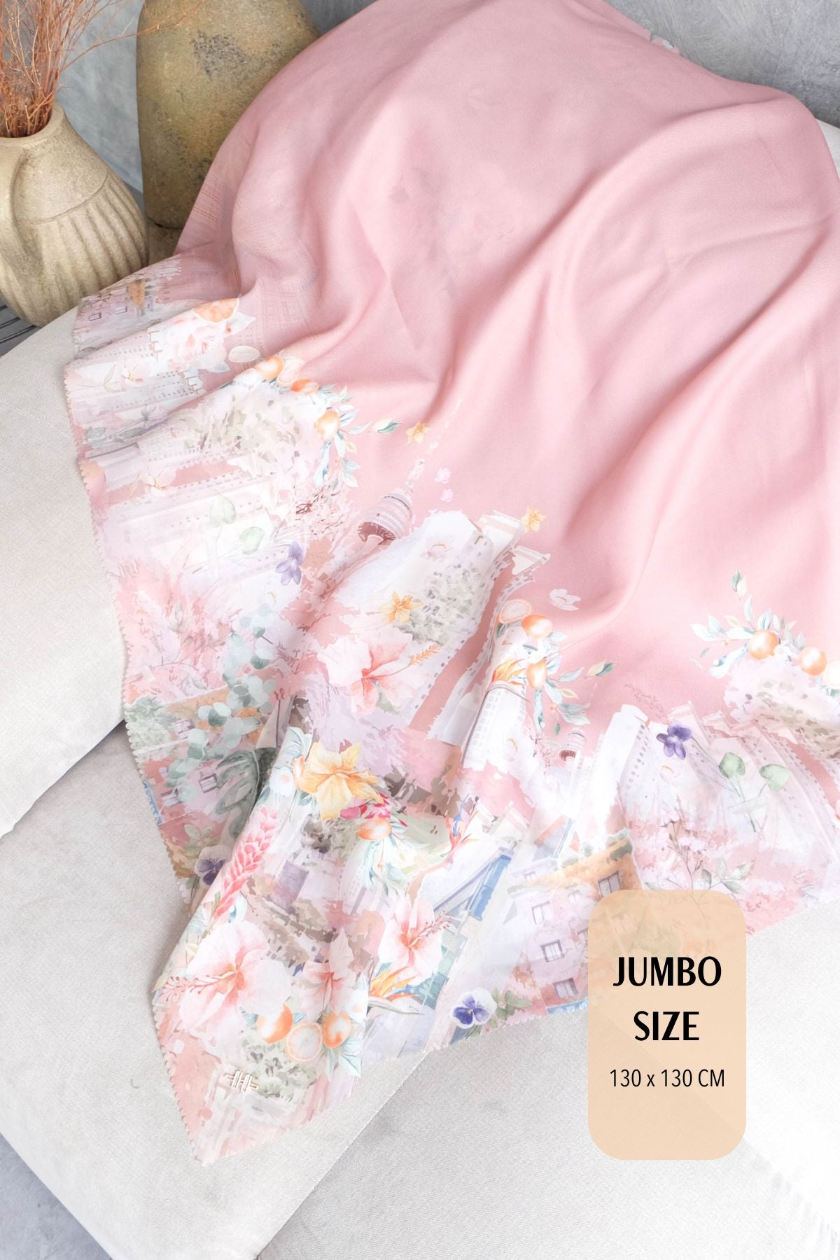 [ BUY 3 GET 1 FREE HIJAB ] Tangerine Scarf Jumbo - TJ16.9 Dusty Pink