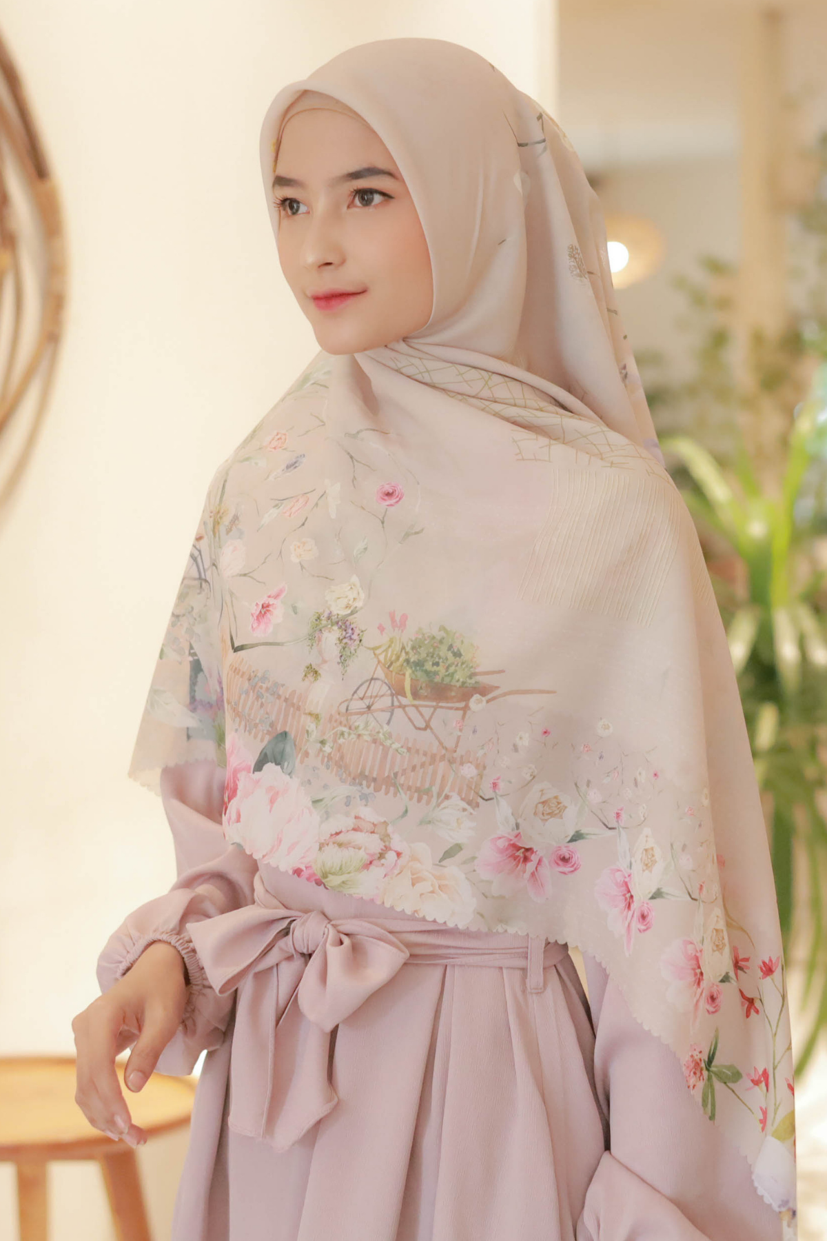 [ BUY 3 GET 1 FREE HIJAB ] Florence - Scarf Square Premium Polycotton XL - Magic Mocca - RJ24.6