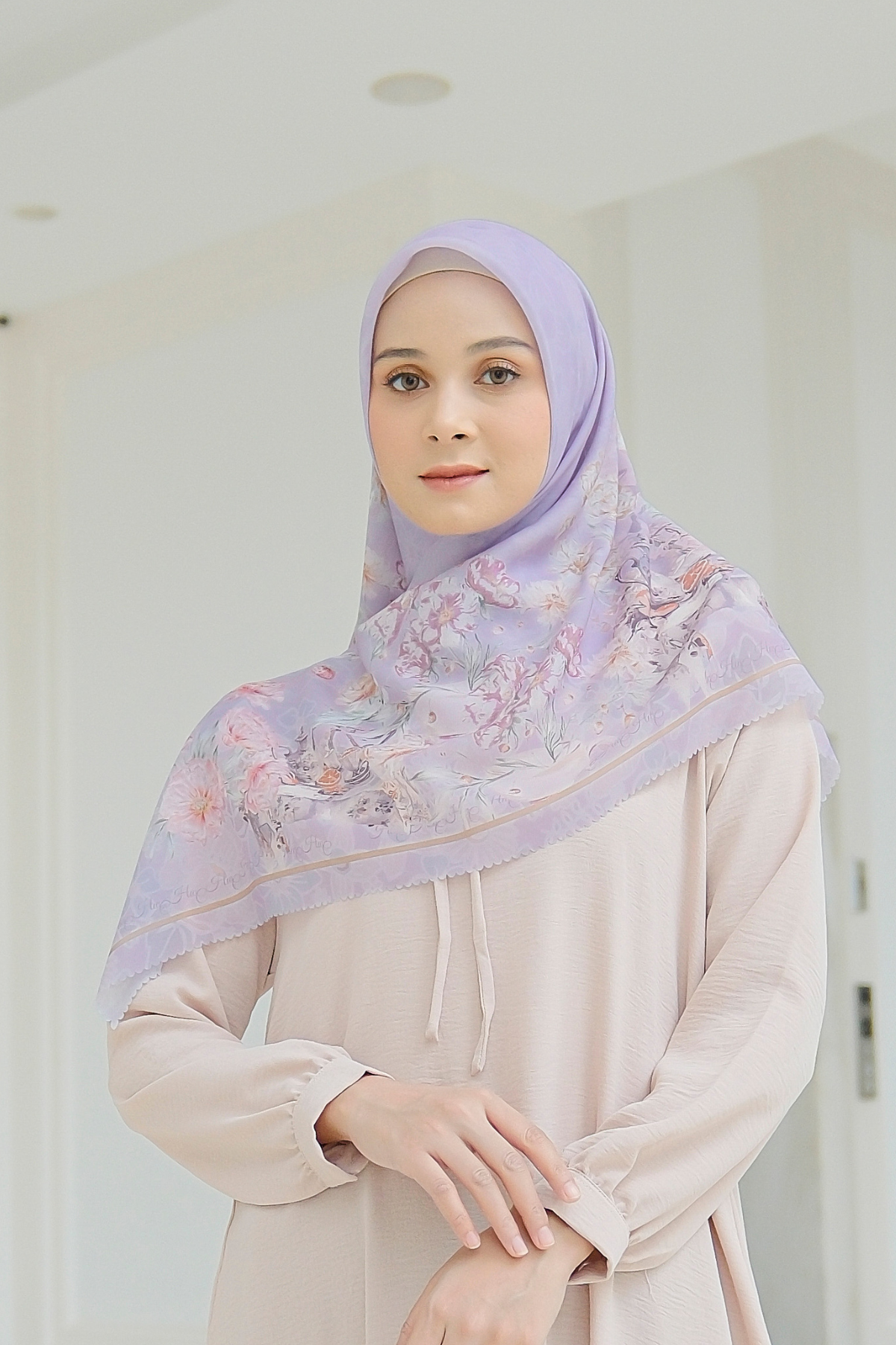 Camellia - Scarf Square British Voal | Relaxing Lilac - CL15.18