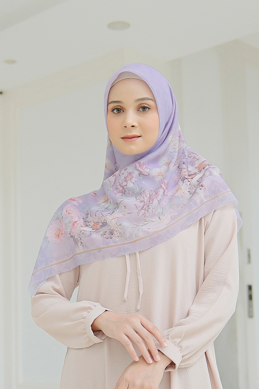 Camellia - Scarf Square British Voal | Relaxing Lilac - CL15.18