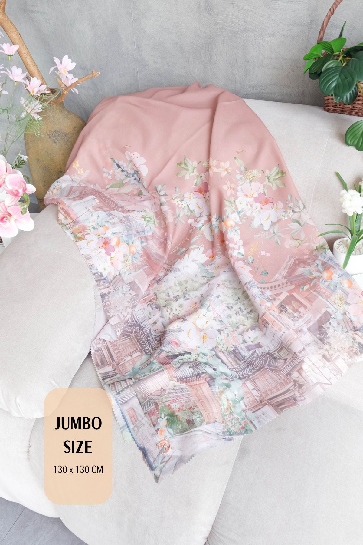 [ BUY 3 GET 1 FREE HIJAB ] Tangerine Scarf Jumbo - TJ16.10 Mocca