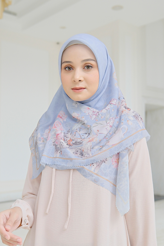 Camellia - Scarf Square British Voal | Pleasant Grey - CL15.17