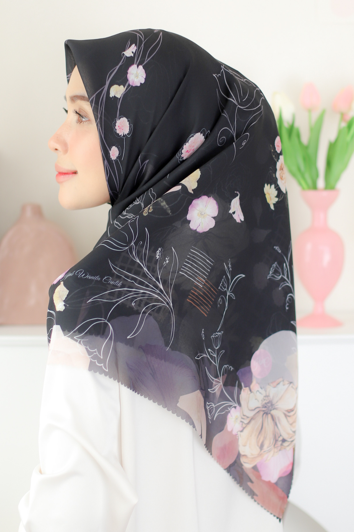 Mora - Scarf Square Premium Polycotton - Black - MCF2.1