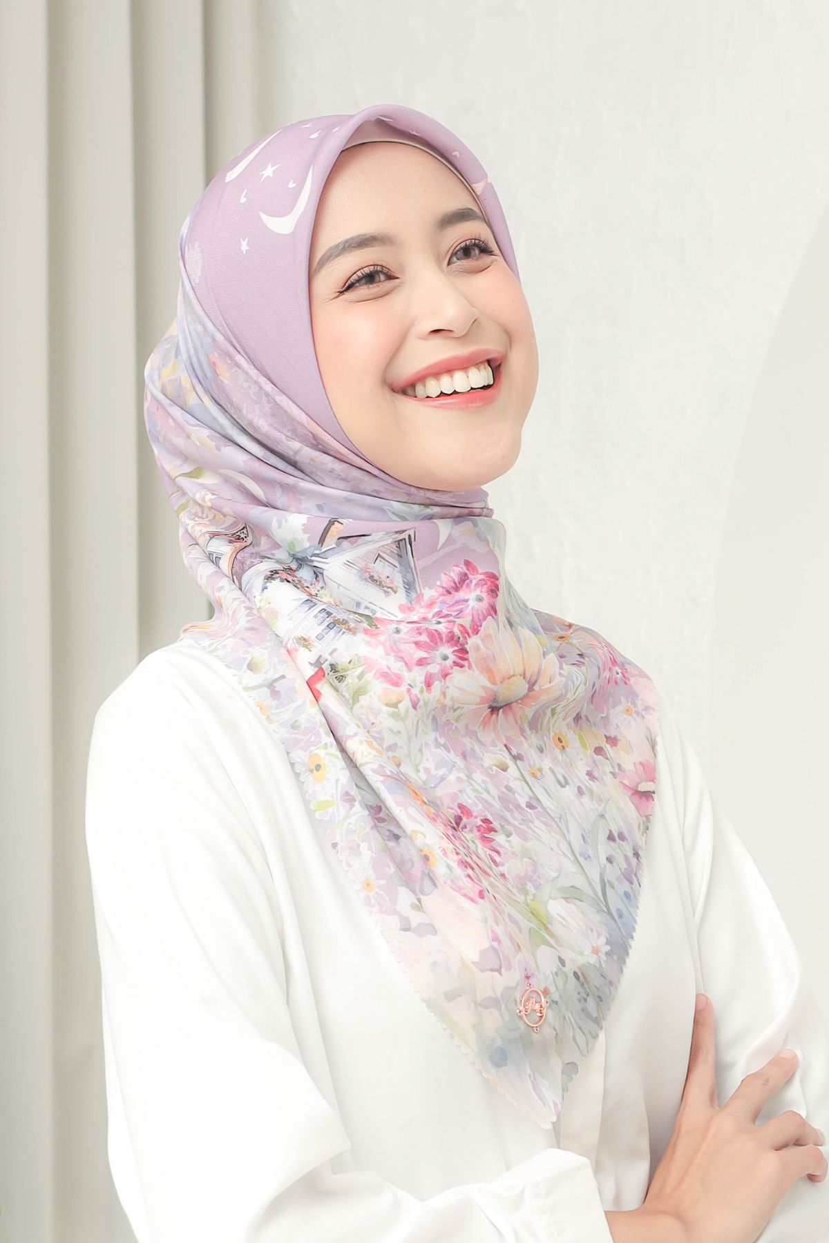 [ BUY 3 GET 1 FREE HIJAB ] Verbena - Scarf Square British Voal - Mangostine - VR26.10