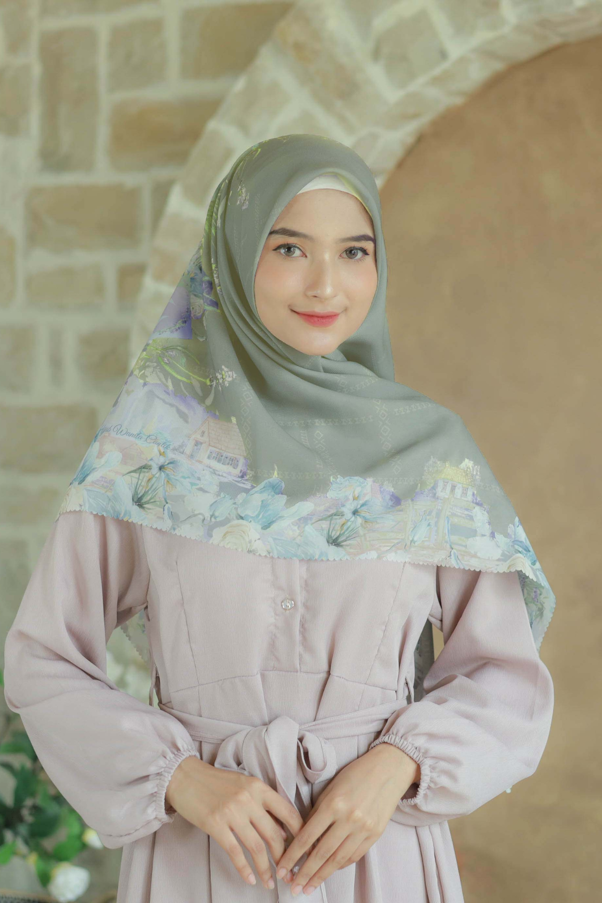 Lavender - Scarf Square British Voal |Latte - LV57.17